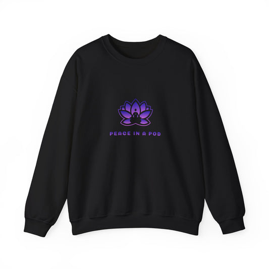 Crewneck Sweatshirt — "Peace in a Pod" Lotus Graphic with "I am the light" Back Script