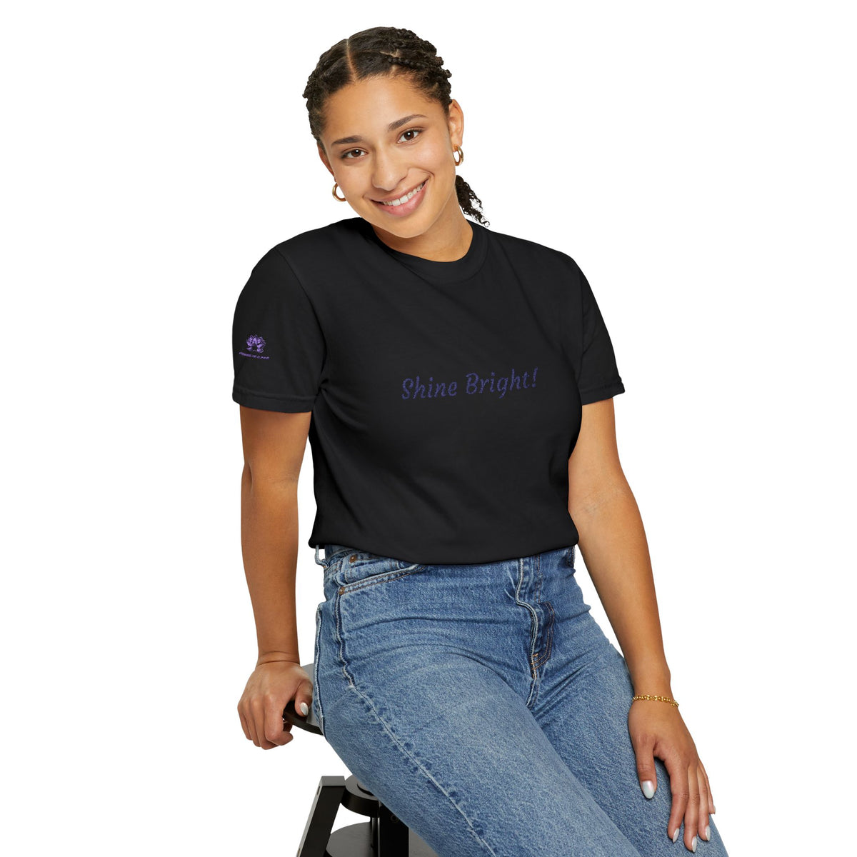 Shine Bright! Inspirational Peace in a Pod Embroidered T-Shirt