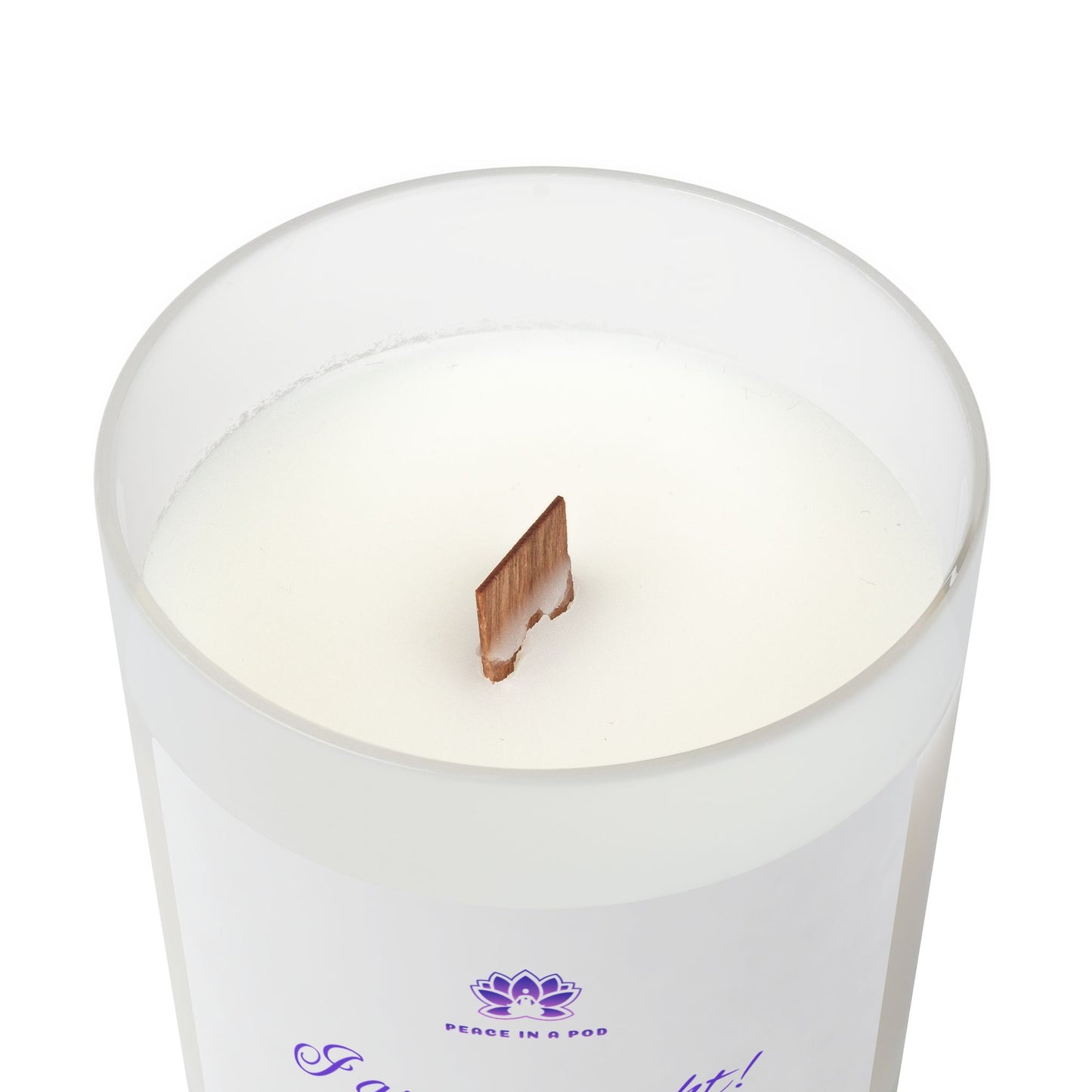 Inspirational Peace in a Pod Candle - 11oz Frosted Glass Candle with 'I am the light!' Design