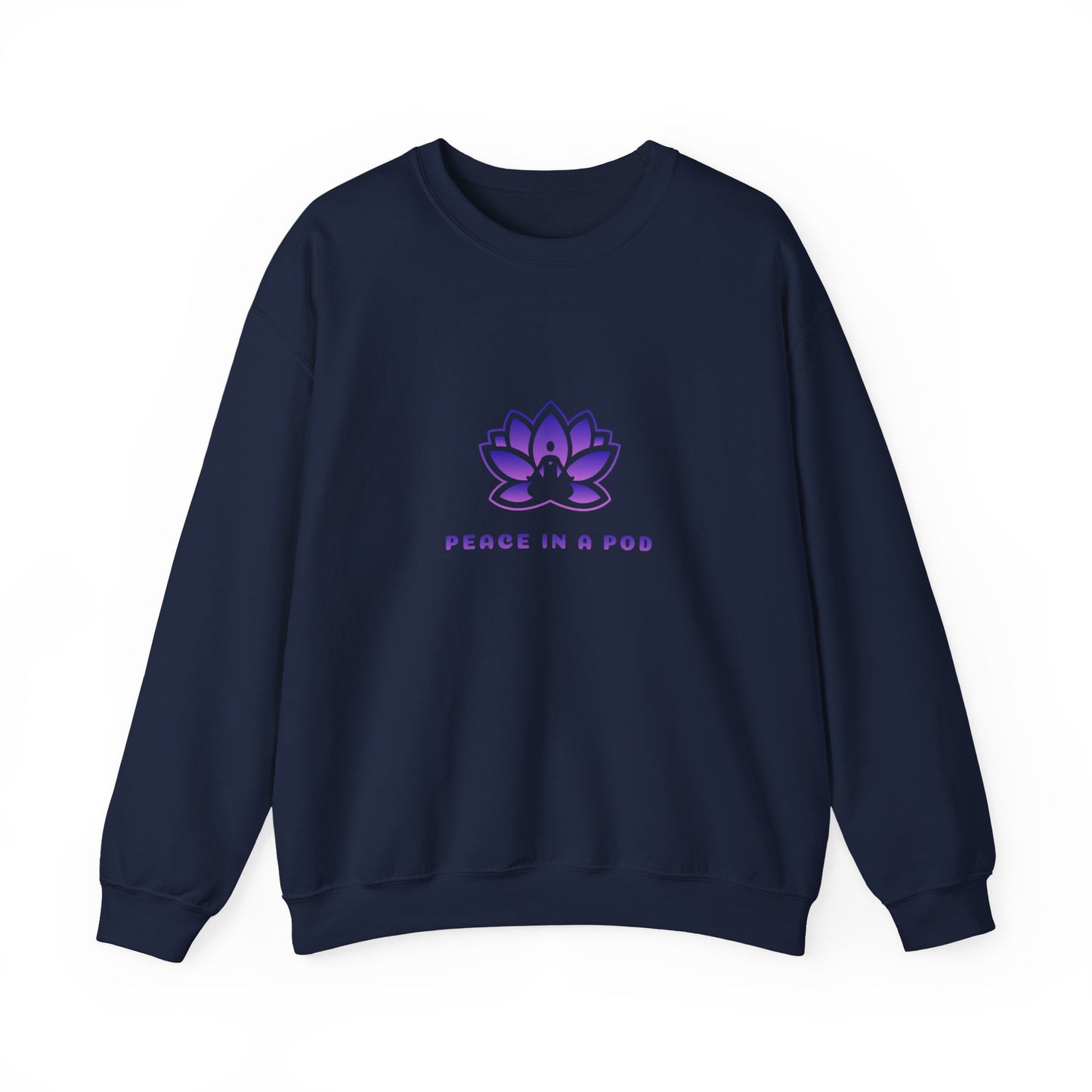 Crewneck Sweatshirt — "Peace in a Pod" Lotus Graphic with "I am the light" Back Script
