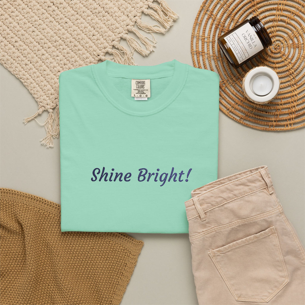 Shine Bright! Inspirational Peace in a Pod Embroidered T-Shirt