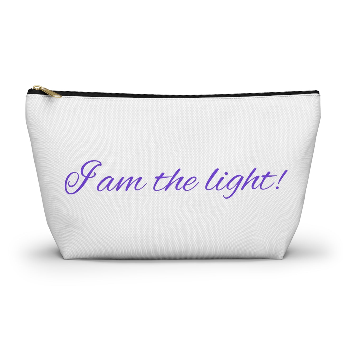 Accessory Pouch - "I am the light!" - Zen Storage, Travel Makeup Bag, Gift for Meditation, Yoga Essentials, Lotus Design