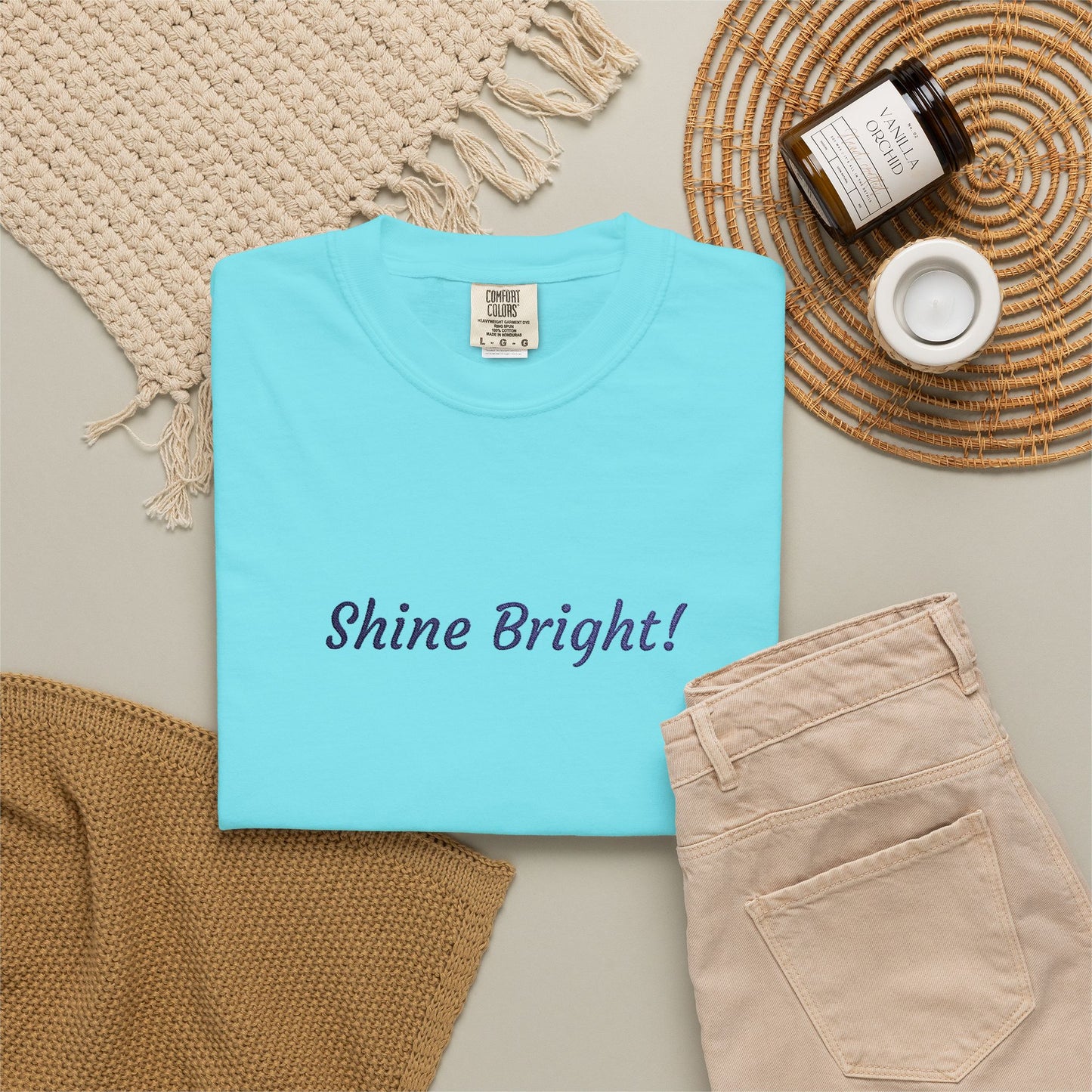 Shine Bright! Inspirational Peace in a Pod Embroidered T-Shirt