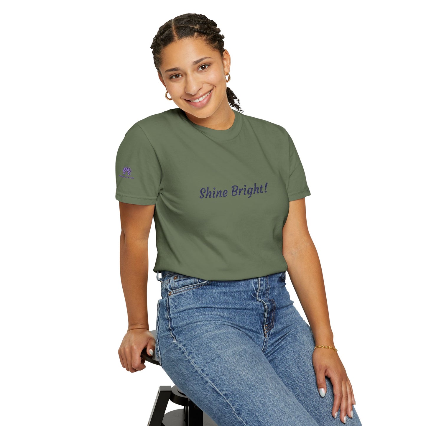 Shine Bright! Inspirational Peace in a Pod Embroidered T-Shirt