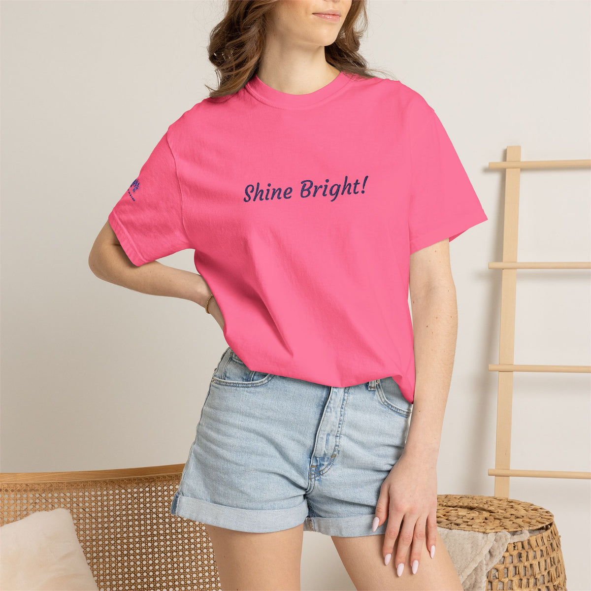 Shine Bright! Inspirational Peace in a Pod Embroidered T-Shirt