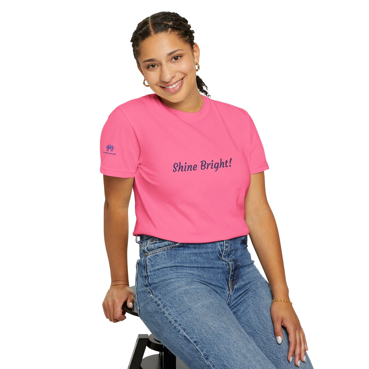 Shine Bright! Inspirational Peace in a Pod Embroidered T-Shirt