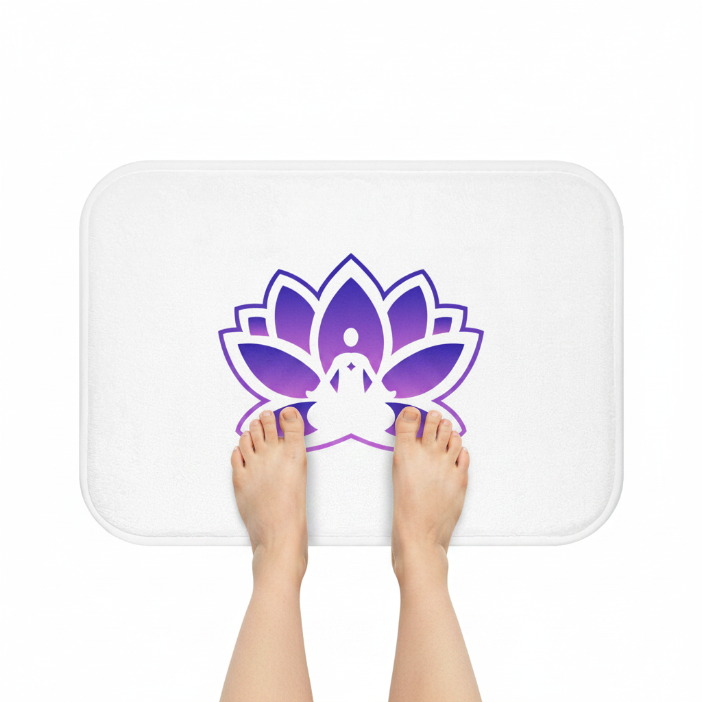 Serene Peace in a Pod Lotus Bath Mat - Calming Decor for Meditation & Relaxation