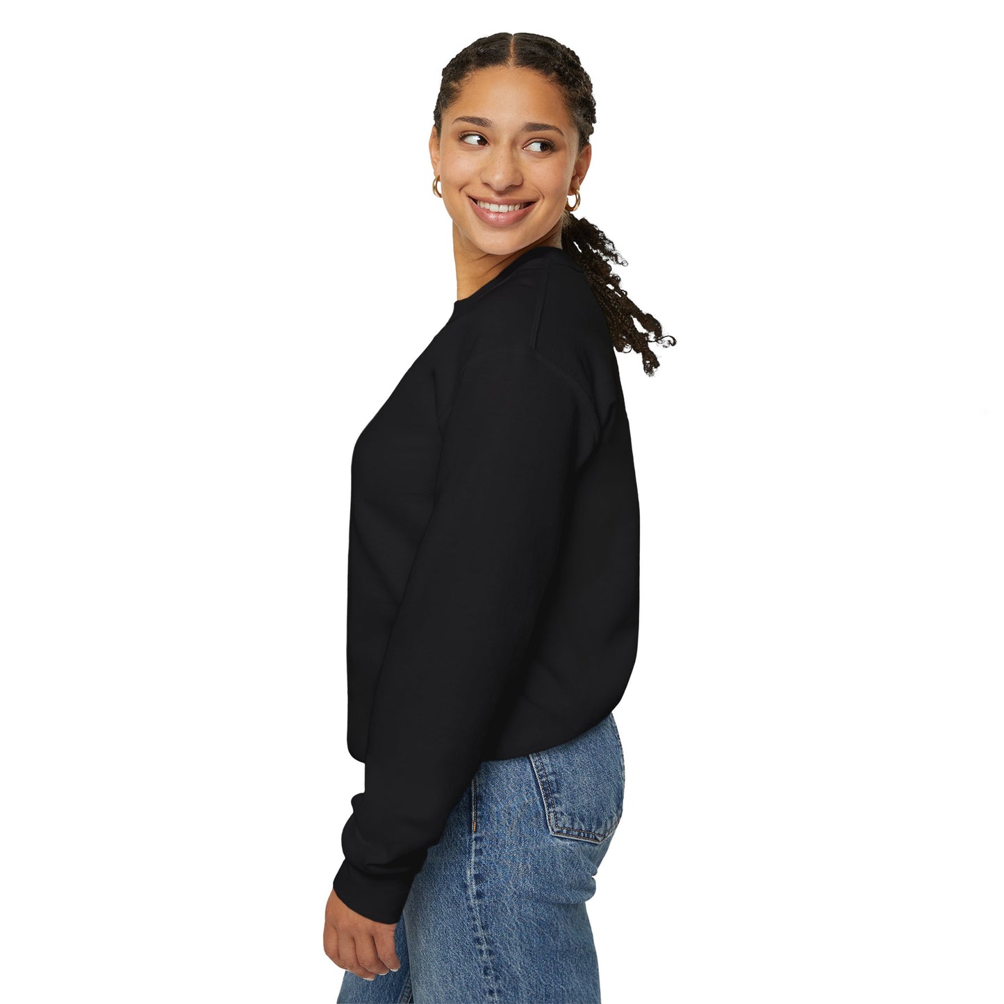 Crewneck Sweatshirt — Peace in a Pod Lotus Graphic with "I am the light" Back Script