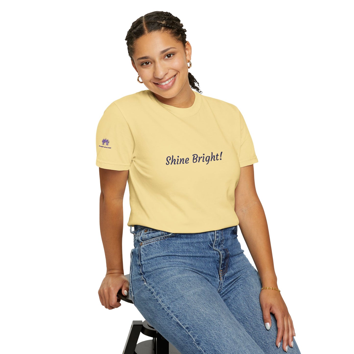 Shine Bright! Inspirational Peace in a Pod Embroidered T-Shirt
