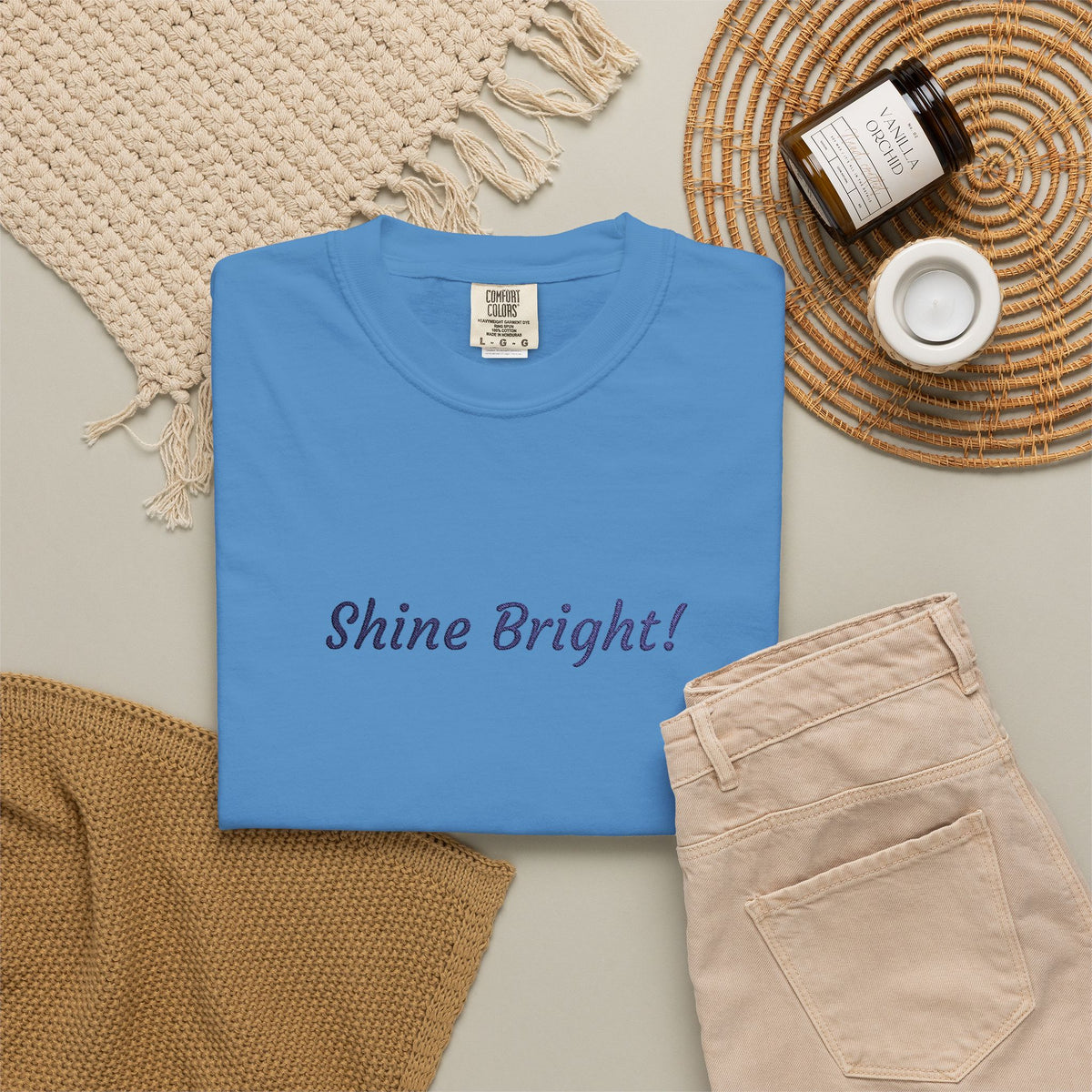 Shine Bright! Inspirational Peace in a Pod Embroidered T-Shirt