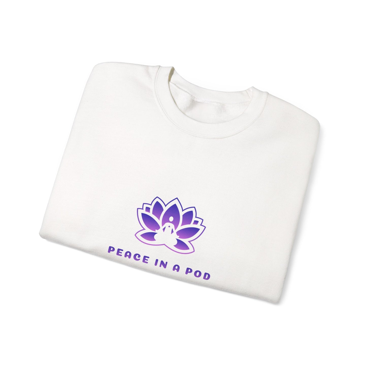 Crewneck Sweatshirt — Peace in a Pod Lotus Graphic with "I am the light" Back Script