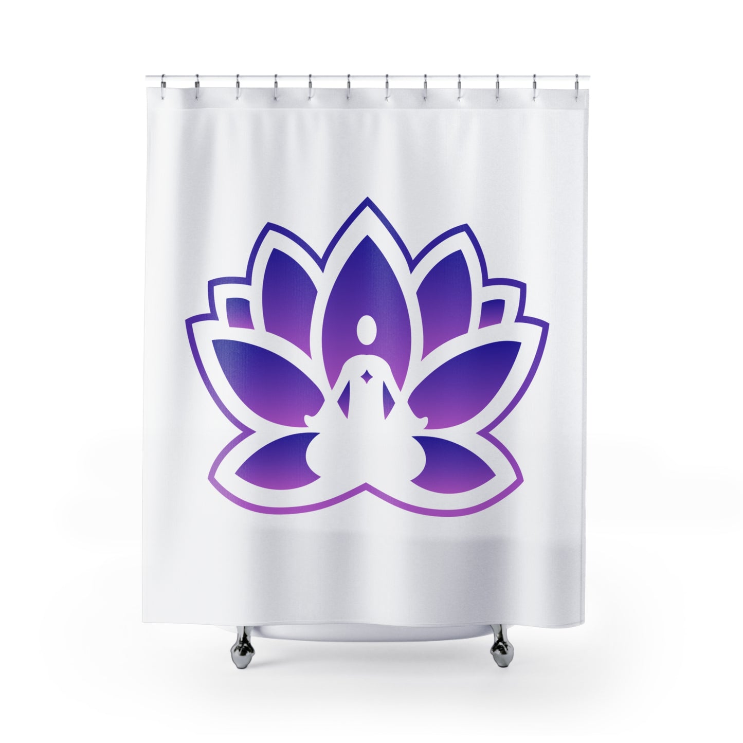 Meditative Lotus Shower Curtain - Tranquil Bathroom Decor