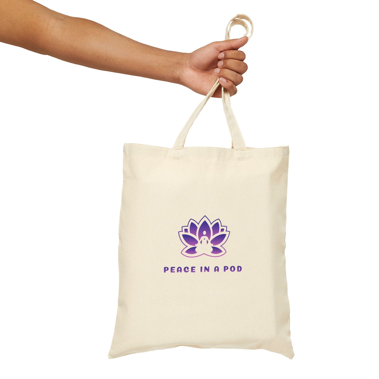 Empowering Yoga Cotton Canvas Tote Bag - "I Am the Light!"