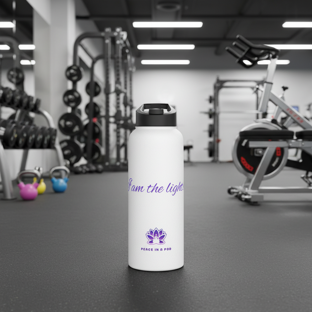 Peace in a Pod "I Am the Light" Inspirational Stainless Steel Water Bottle
