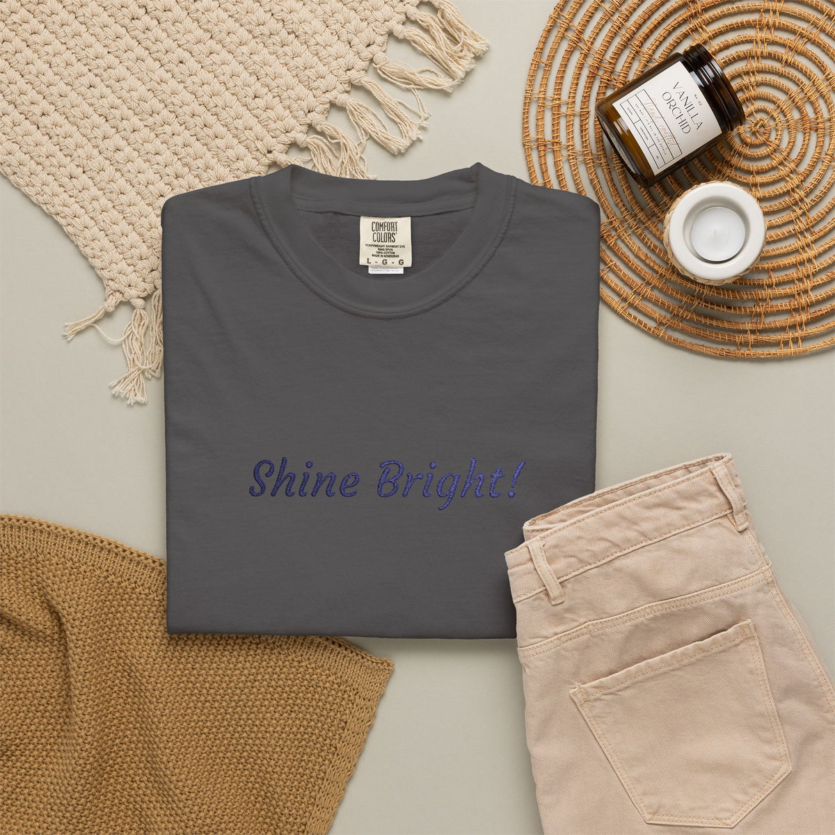 Shine Bright! Inspirational Peace in a Pod Embroidered T-Shirt
