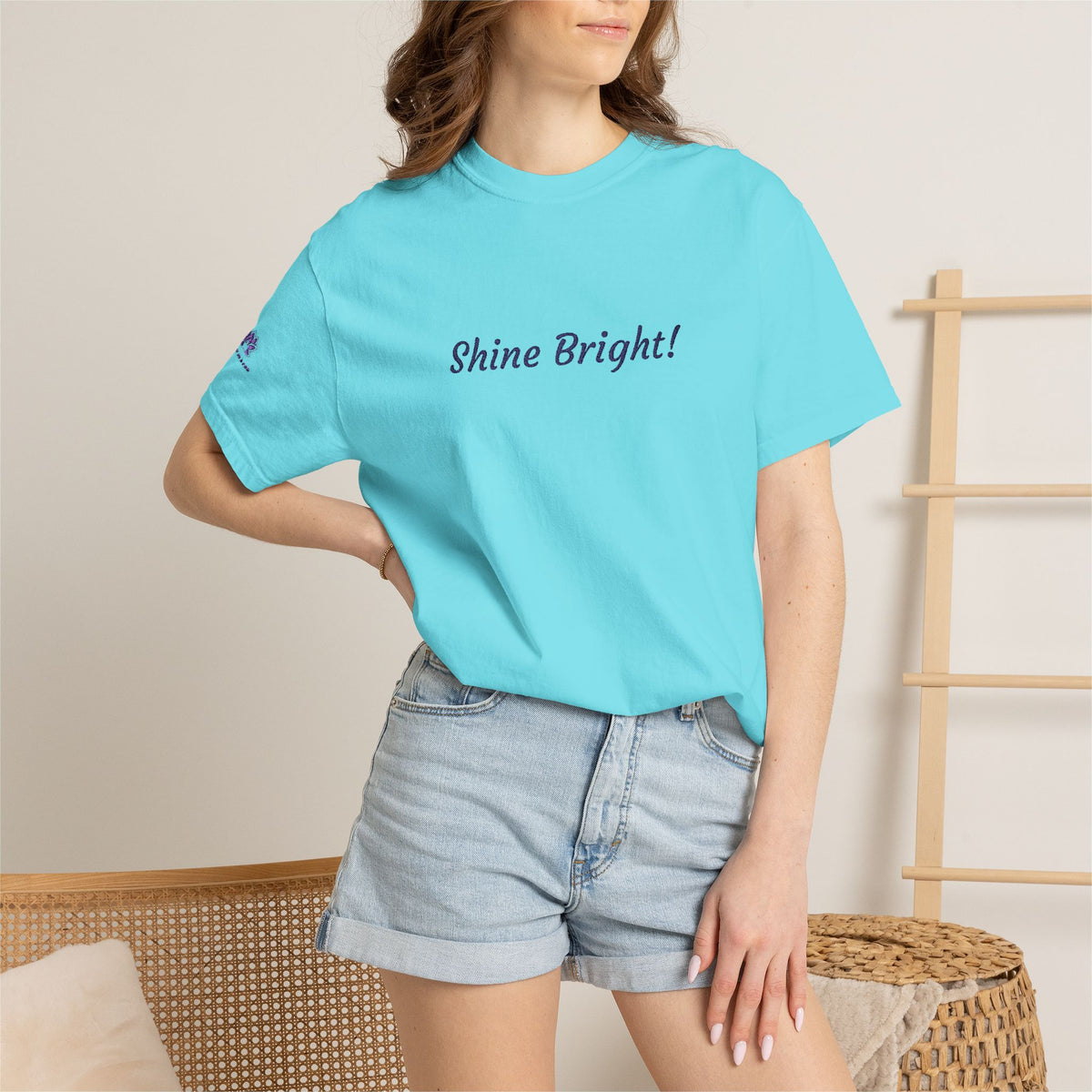 Shine Bright! Inspirational Peace in a Pod Embroidered T-Shirt