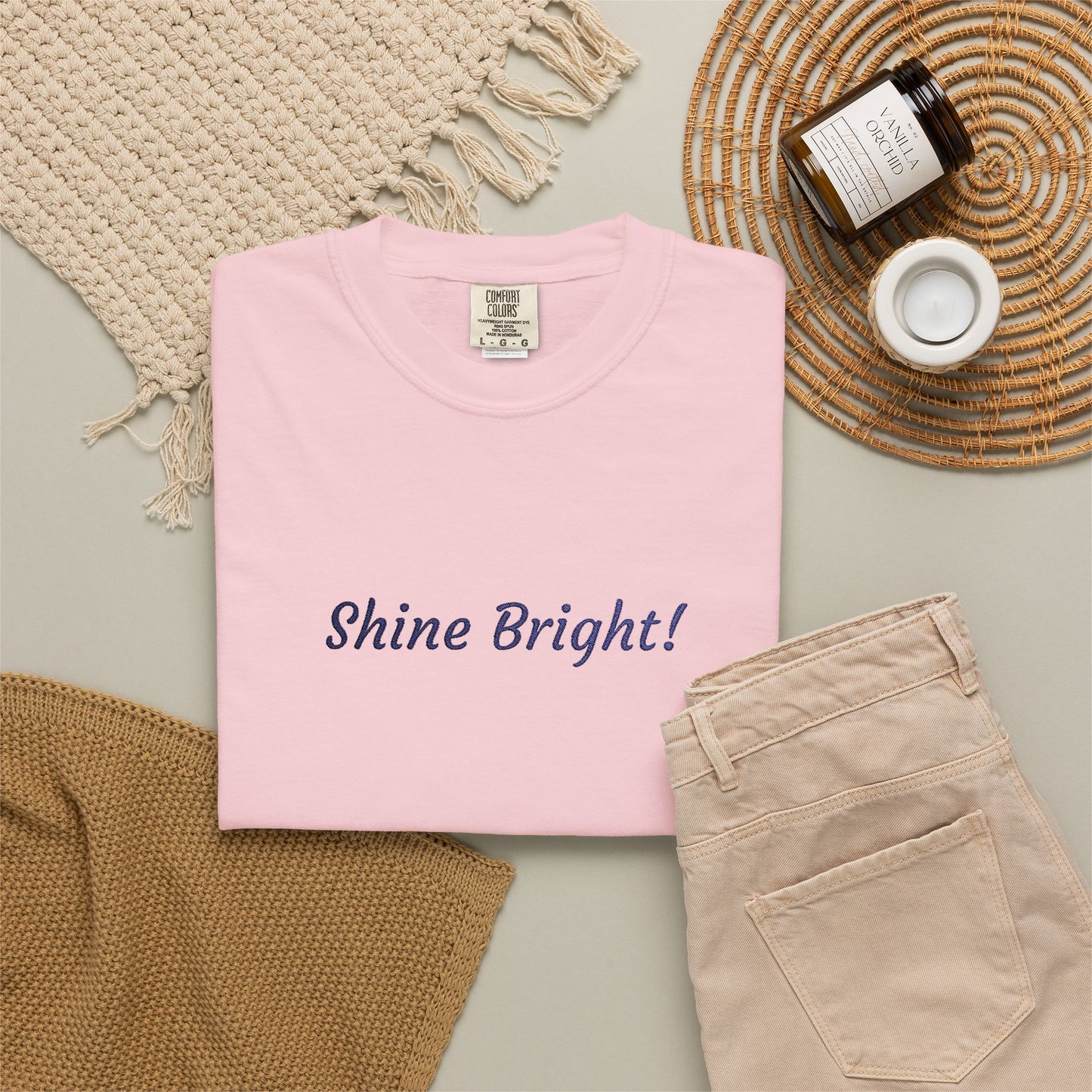 Shine Bright! Inspirational Peace in a Pod Embroidered T-Shirt