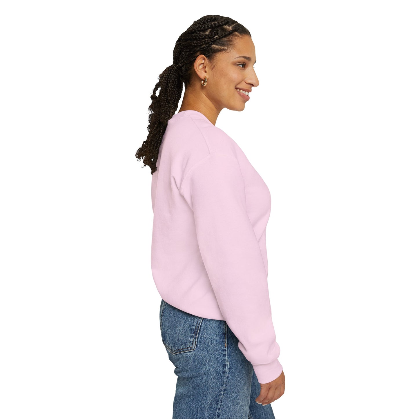 Crewneck Sweatshirt — Peace in a Pod Lotus Graphic with "I am the light" Back Script