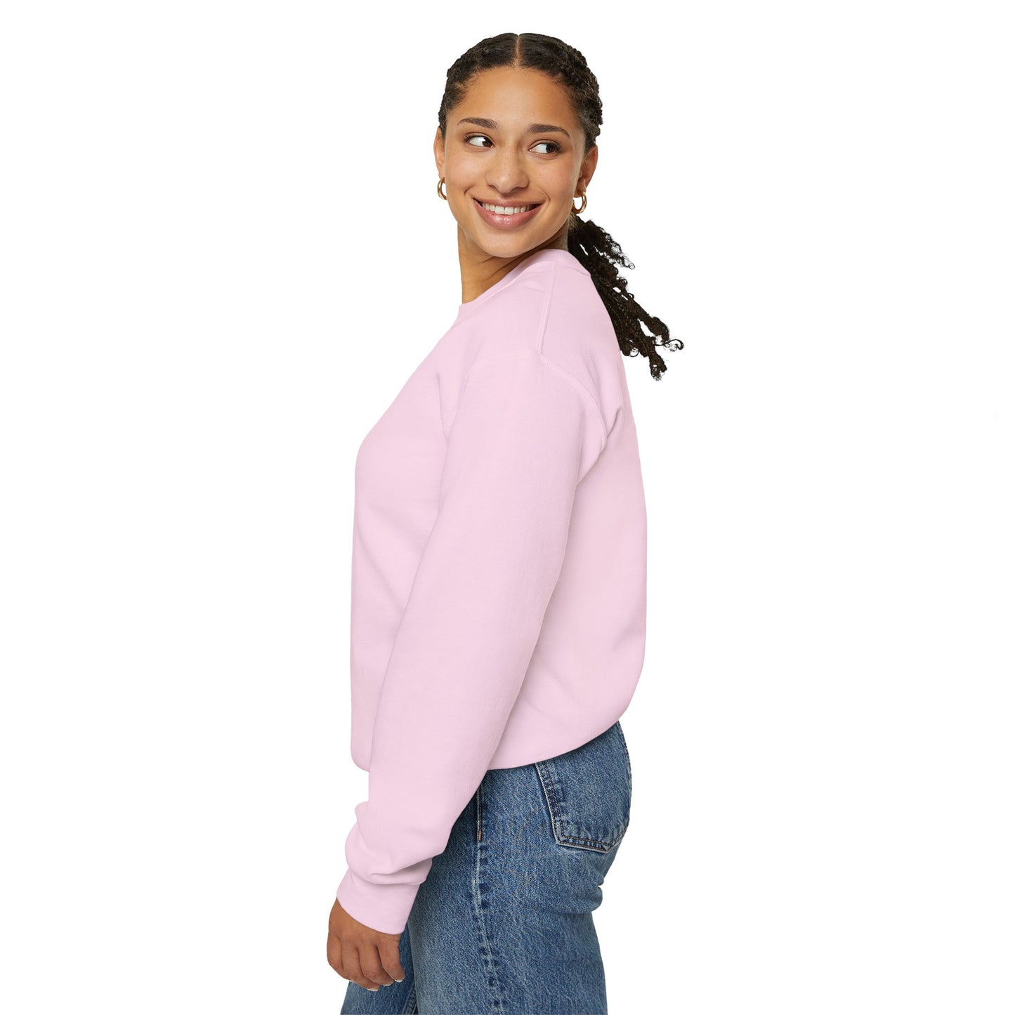 Crewneck Sweatshirt — Peace in a Pod Lotus Graphic with "I am the light" Back Script