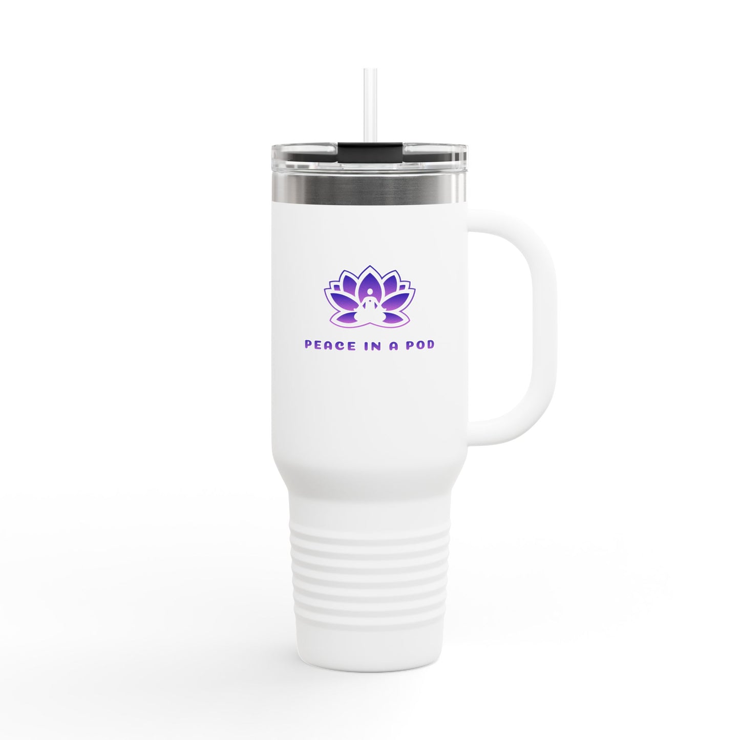 Serene Peace in Pod Lotus Insulated Travel Mug - 40oz for Mindfulness on the Go