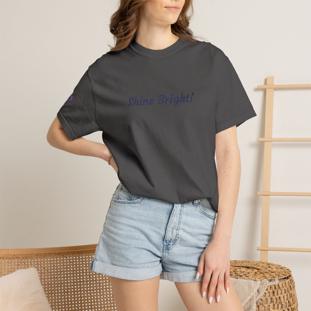 Shine Bright! Inspirational Peace in a Pod Embroidered T-Shirt