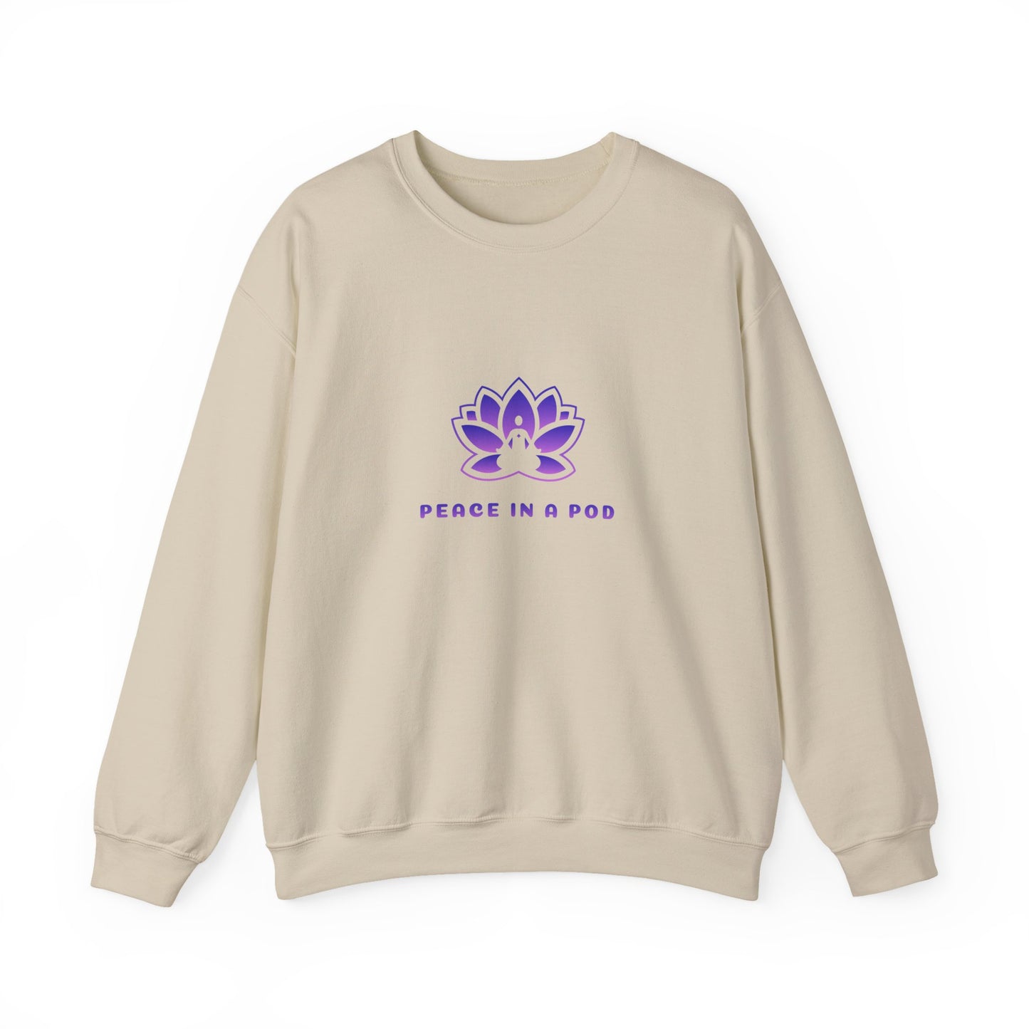 Crewneck Sweatshirt — Peace in a Pod Lotus Graphic with "I am the light" Back Script
