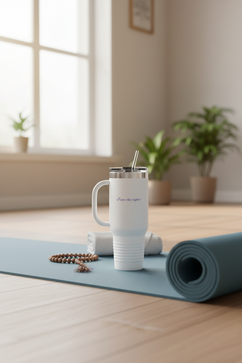 Serene Peace in a Pod Lotus Insulated Travel Mug - 40oz for Mindfulness on the Go