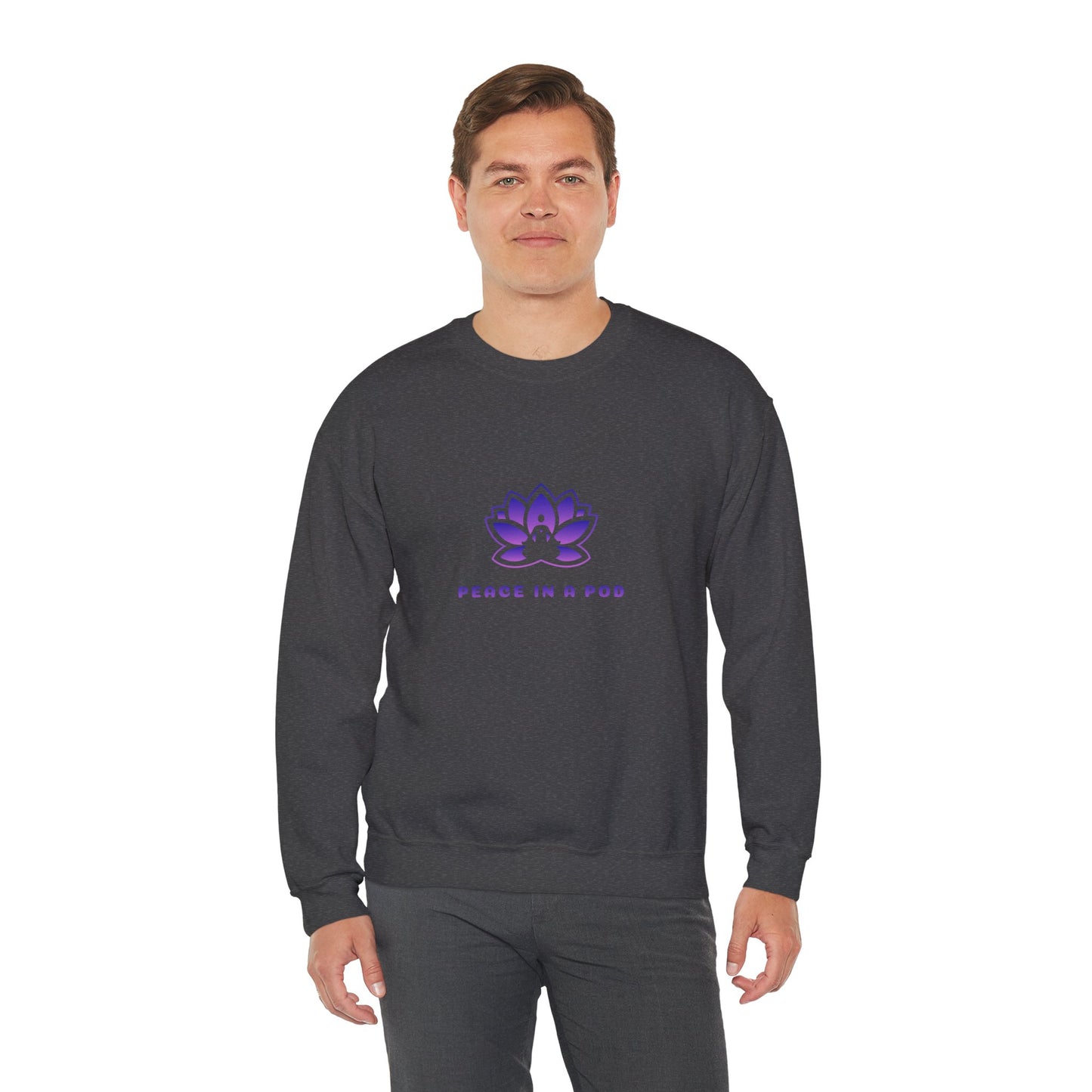 Crewneck Sweatshirt — Peace in a Pod Lotus Graphic with "I am the light" Back Script