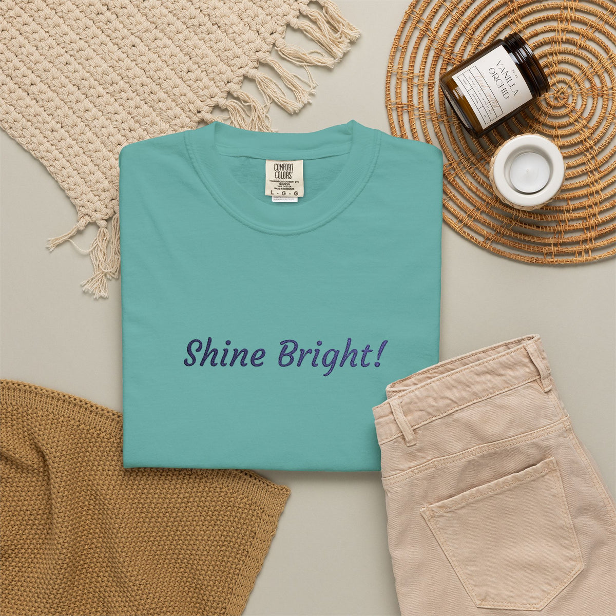 Shine Bright! Inspirational Peace in a Pod Embroidered T-Shirt
