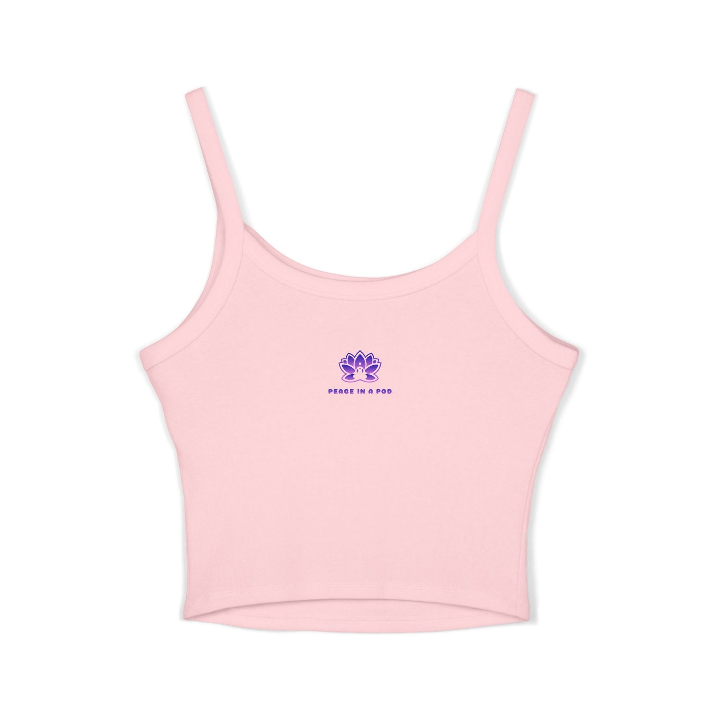 Peace in a Pod Spaghetti Strap Tank Top - 'I Am the Light' Lotus Design for Mindfulness