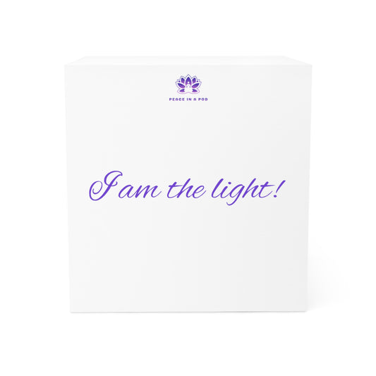 "I am the light!" Inspirational Peace in a Pod Note Cube