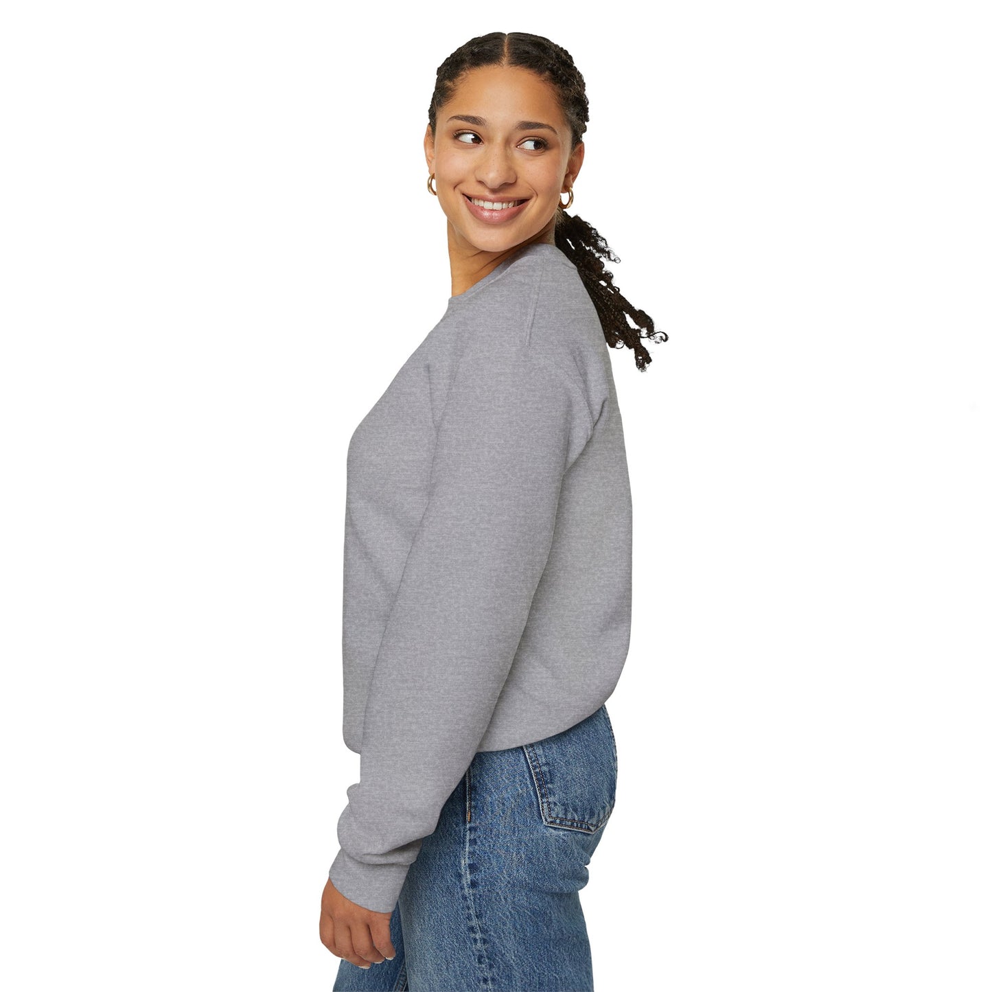 Crewneck Sweatshirt — Peace in a Pod Lotus Graphic with "I am the light" Back Script