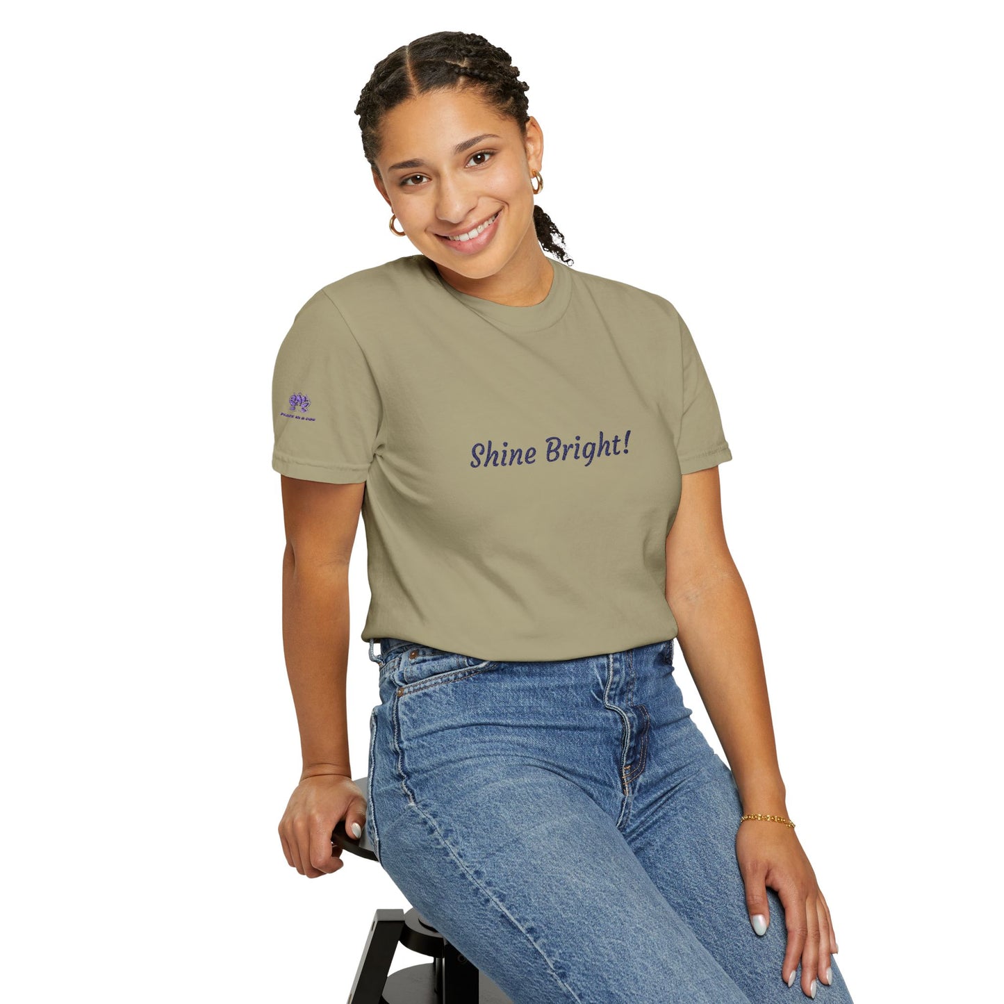 Shine Bright! Inspirational Peace in a Pod Embroidered T-Shirt