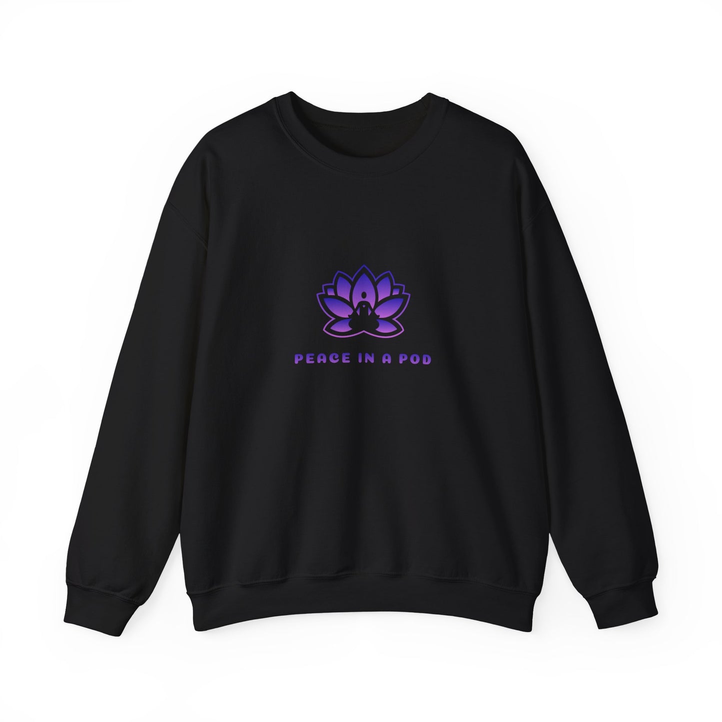 Crewneck Sweatshirt — Peace in a Pod Lotus Graphic with "I am the light" Back Script