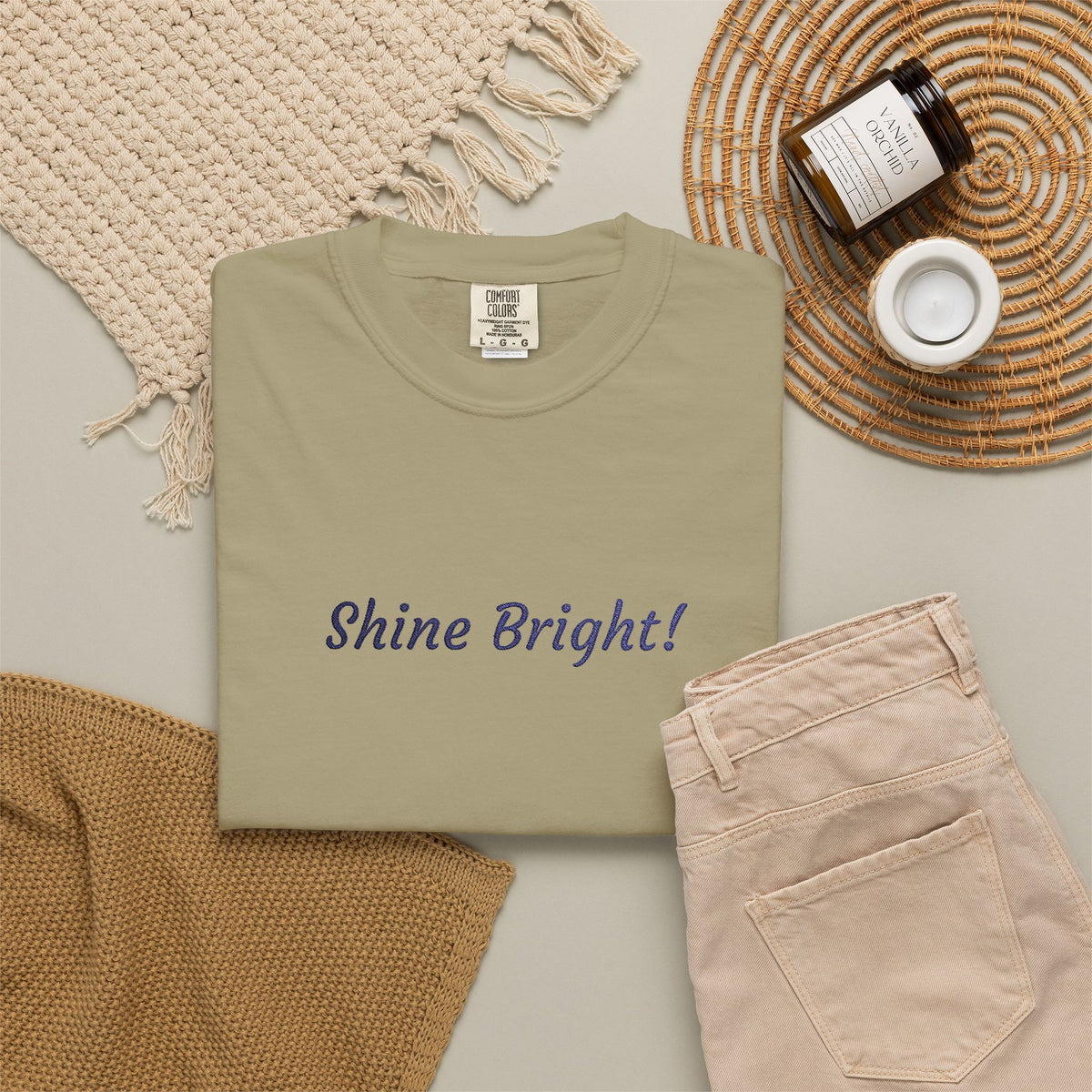 Shine Bright! Inspirational Peace in a Pod Embroidered T-Shirt