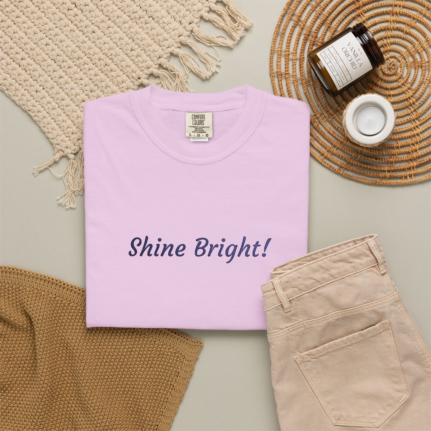 Shine Bright! Inspirational Peace in a Pod Embroidered T-Shirt