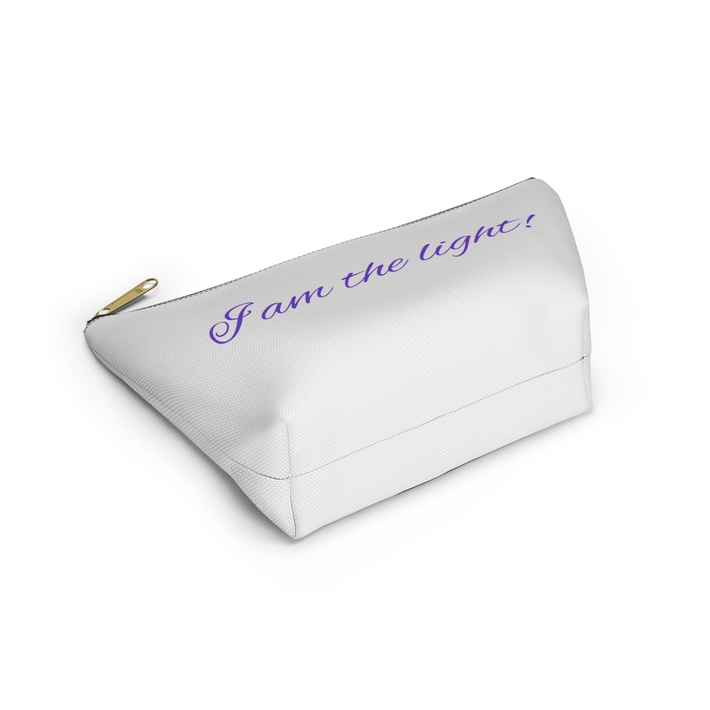 Accessory Pouch - "I am the light!" - Zen Storage, Travel Makeup Bag, Gift for Meditation, Yoga Essentials, Lotus Design