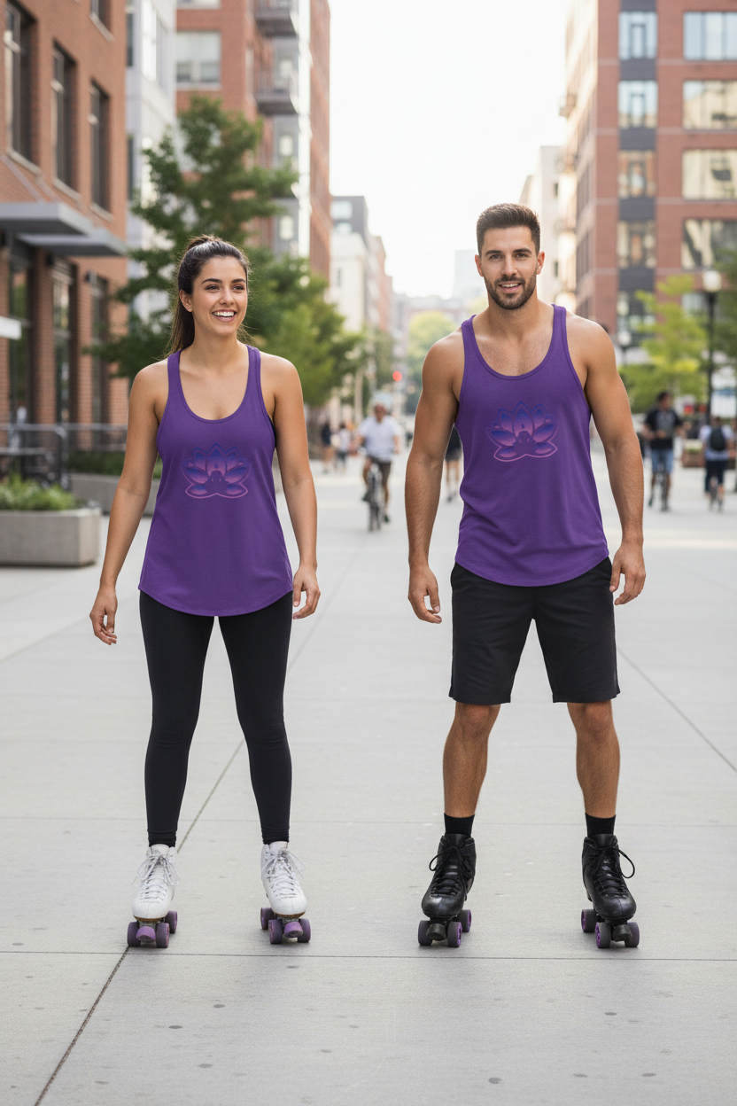 Peace in a Pod Racerback Tank Top | Next Level 6733 Purple Rush