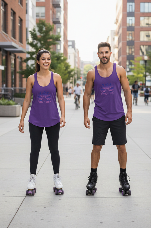 Peace in a Pod Racerback Tank Top | Next Level 6733 Purple Rush