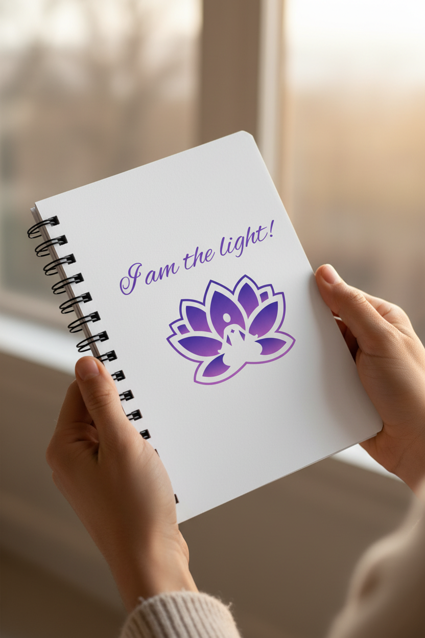 Peace in a Pod "I am the light!" Inspirational Spiral Bound Journal