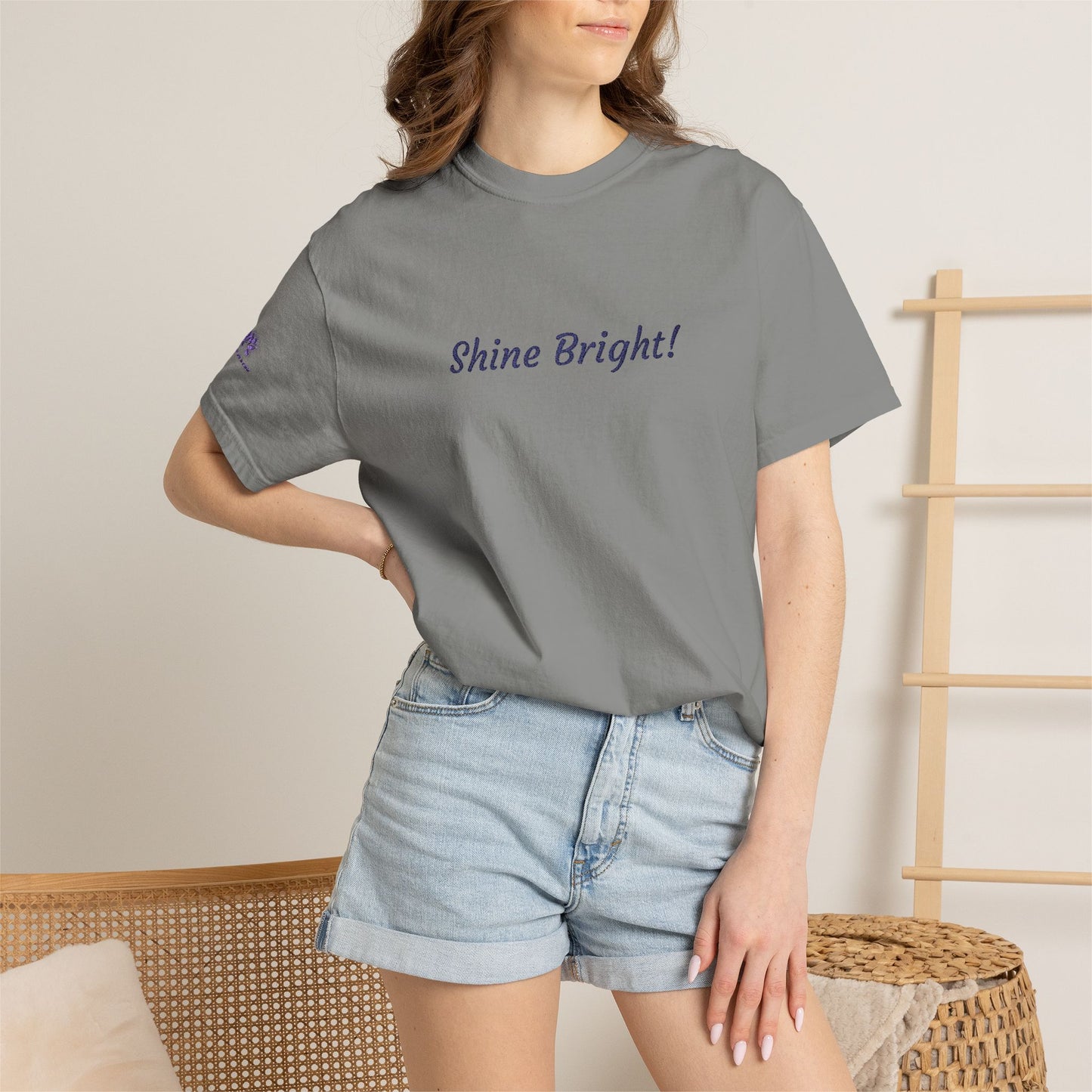 Shine Bright! Inspirational Peace in a Pod Embroidered T-Shirt