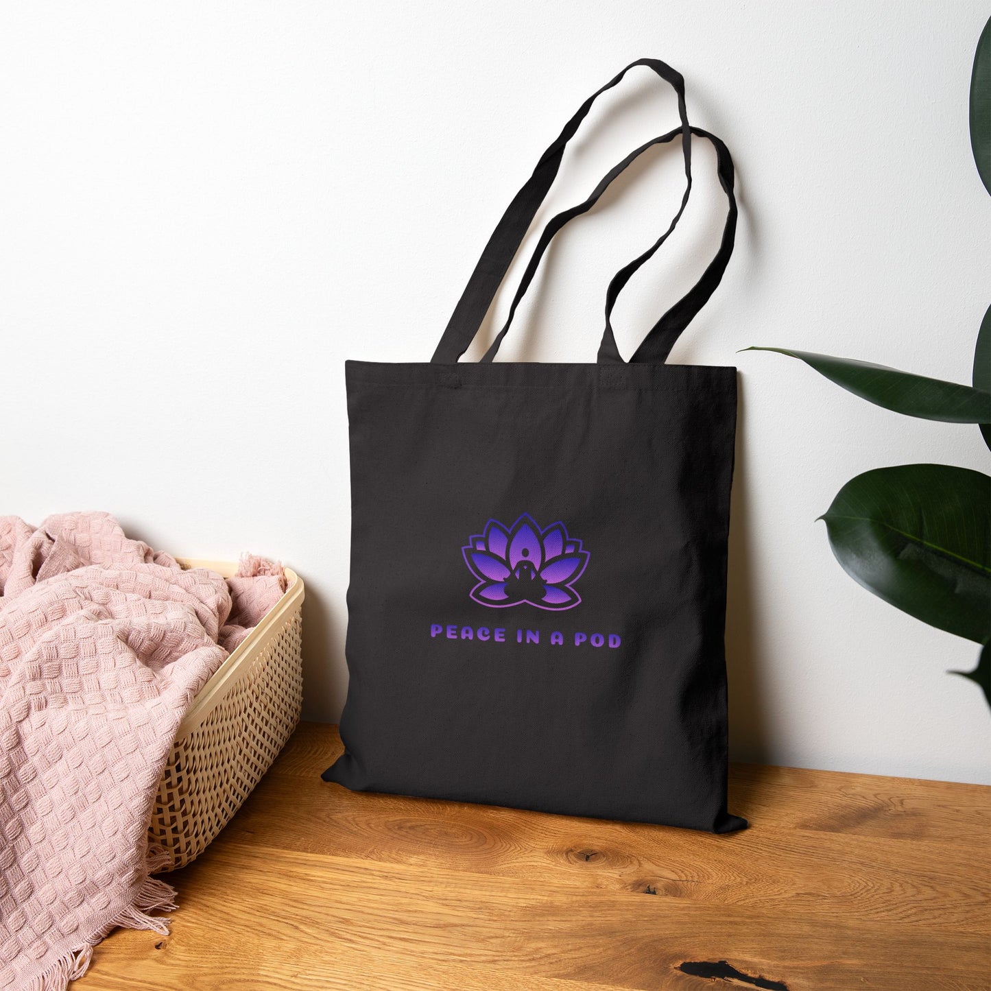 Empowering Yoga Cotton Canvas Tote Bag - "I Am the Light!"