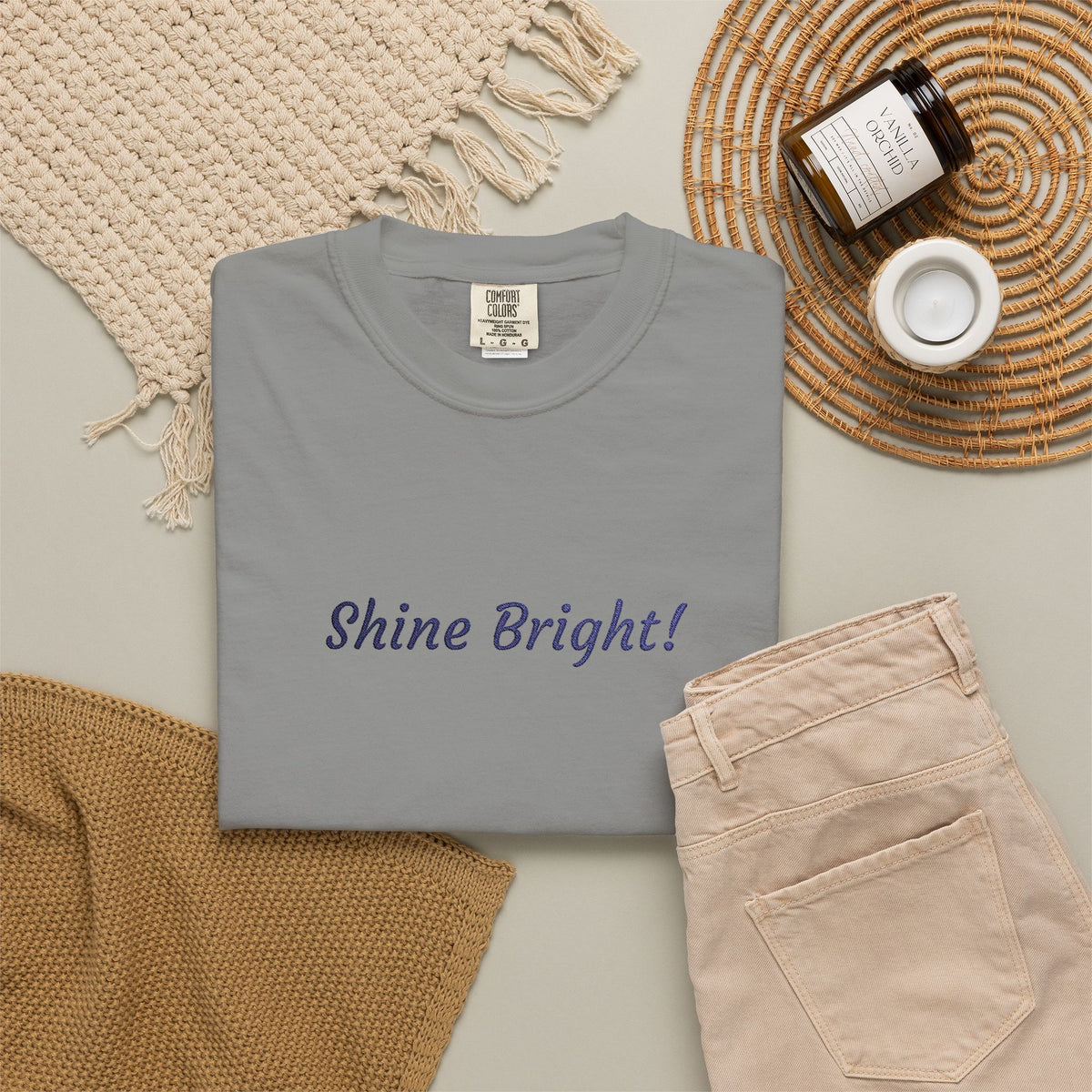 Shine Bright! Inspirational Peace in a Pod Embroidered T-Shirt