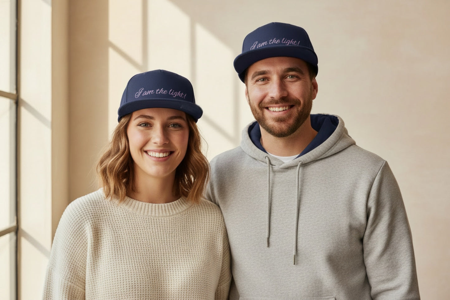 Peace in a Pod "I am the light!" Modern Cotton Twill Snapback Cap – Stylish High-Profile Design "I am the light"