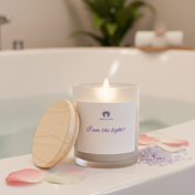 Relaxing Aromatherapy Frosted Glass Scented Candle in bathroom